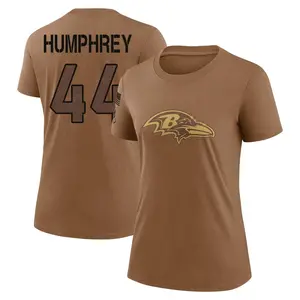Women's Marlon Humphrey Baltimore Ravens Brown 2023 Salute To Service Legend Performance T-Shirt
